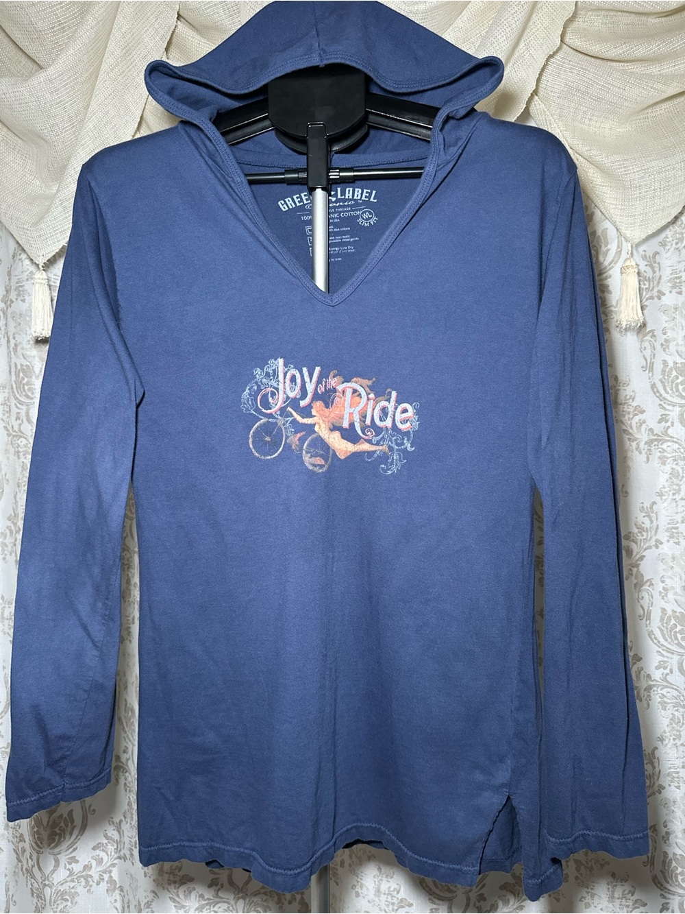 Green Label Organics Cycling Hooded T Shirt.